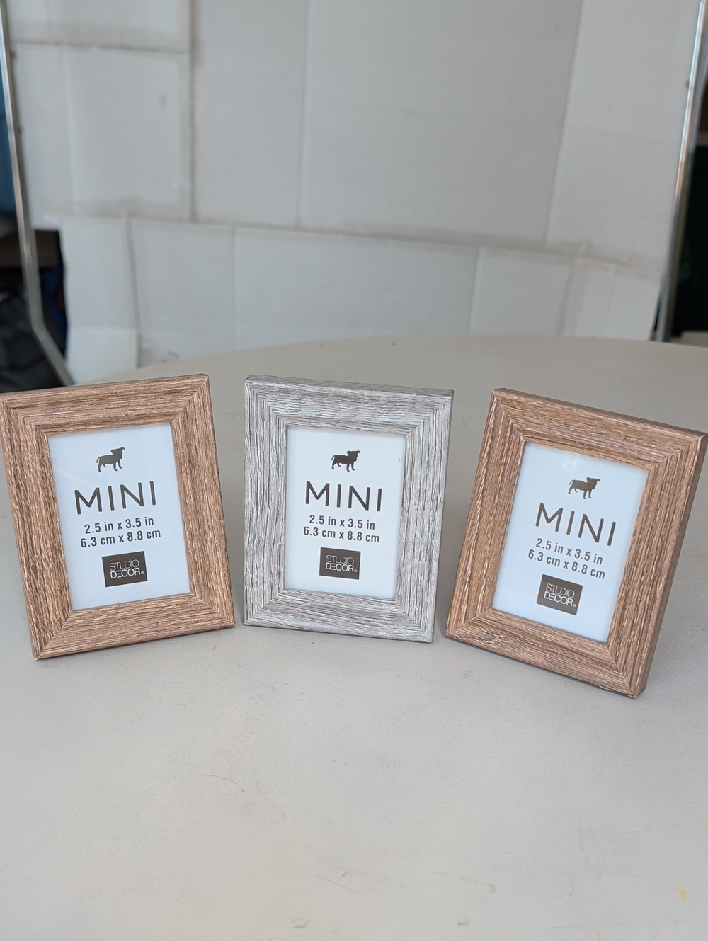 Lot Of 3 Studio Decor Driftwood Mini Photo Art Frame Chic Contemporary Neutral